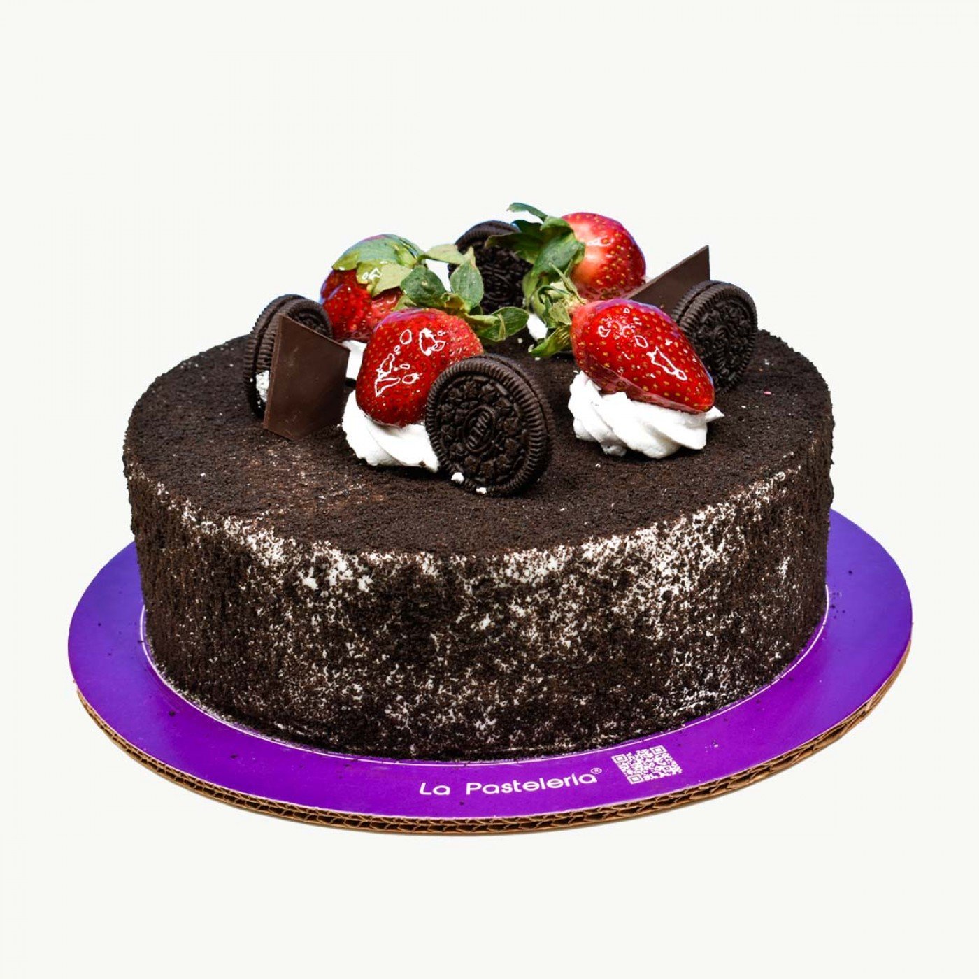 pastel tradicional galleta oreo y corona de fresas